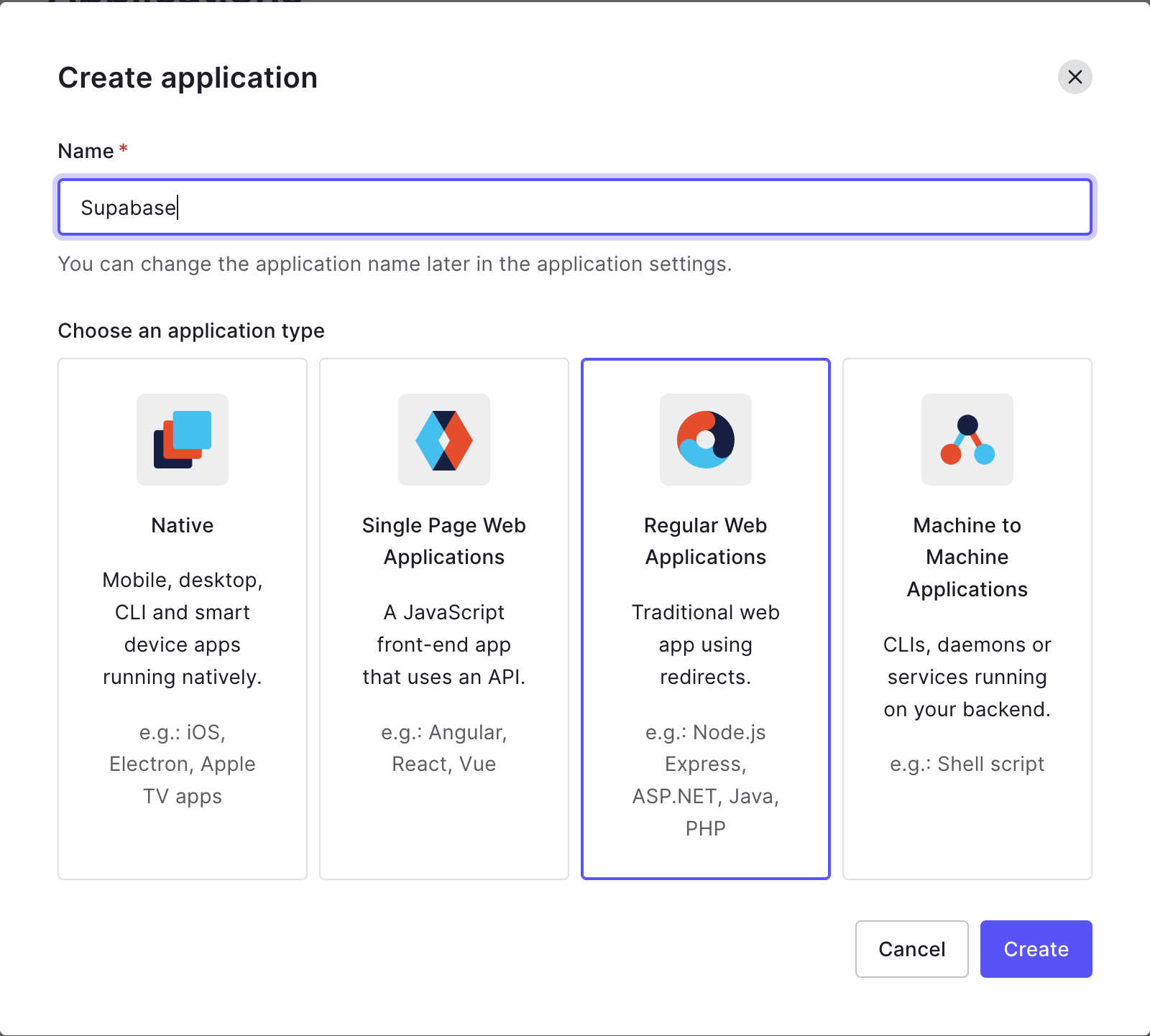 Auth0 application settings