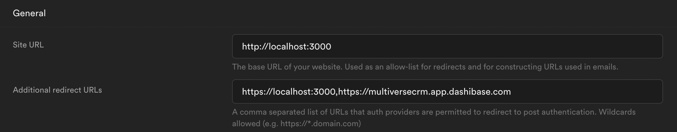 Add app URL to Supabase redirect URLs